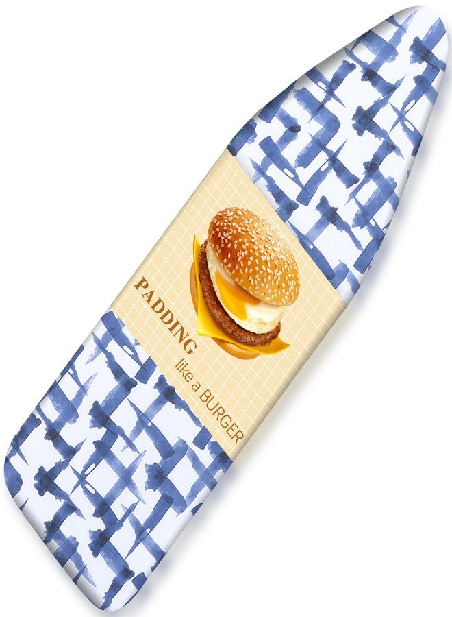 BNDX Ironing Board Cover and pad - 15 x 54 Thick Padding 4 Layers with 2" Elastic, Stain Resistant & Durable Scorch, 2 Buckles for Easy Installation in Laundry Room, Blue Brushstrokes (NO Board) - Image 1