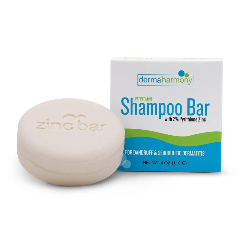Dermaharmony 2% Pyrithione Zinc Shampoo Bar for dandruff and seborrheic dermatitis - Peppermint (4 Oz) - Image 2