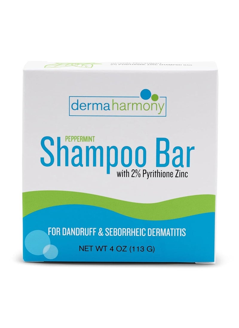 Dermaharmony DermaHarmony 2% Pyrithione Zinc Shampoo Bar for dandruff and seborrheic dermatitis - Peppermint (4 Oz)  - Image 2