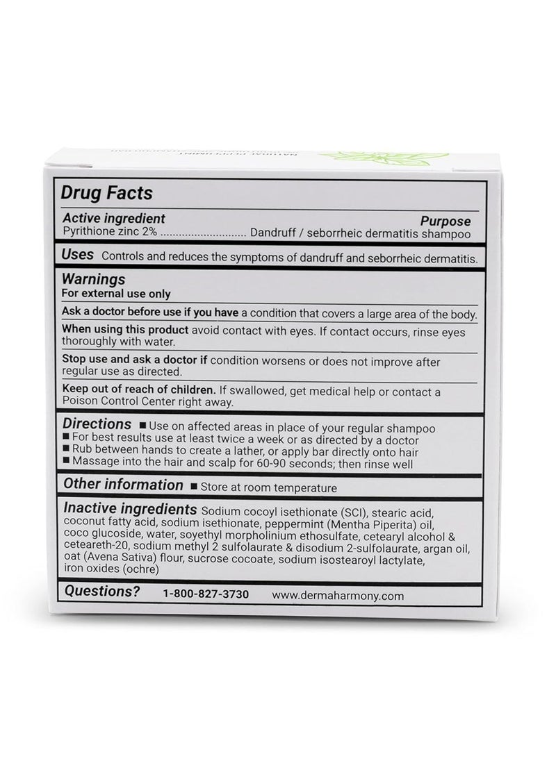 Dermaharmony DermaHarmony 2% Pyrithione Zinc Shampoo Bar for dandruff and seborrheic dermatitis - Peppermint (4 Oz)  - Image 5