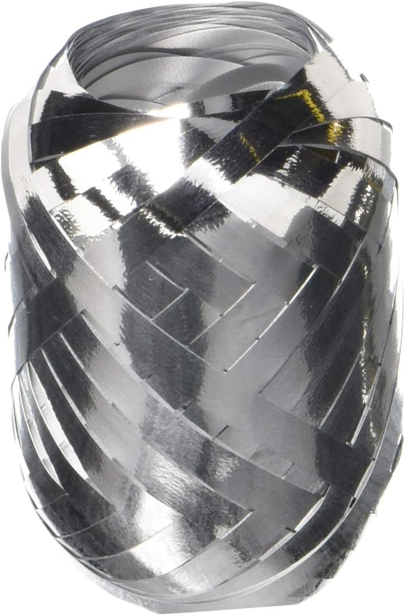 BCE1282 3/16" x 66ft Curl Keg Silver Glitter Ribbon