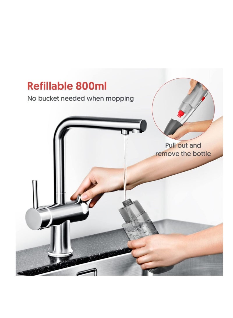 ممسحة رش، وسادات من الألياف الدقيقة (قابلة للغسل في الغسالة)، ممسحة دوارة 360 درجة للأرضيات - Image 5