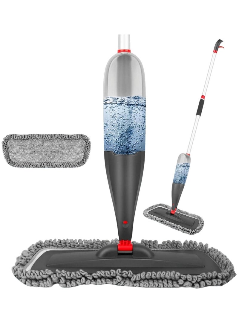 ممسحة رش، وسادات من الألياف الدقيقة (قابلة للغسل في الغسالة)، ممسحة دوارة 360 درجة للأرضيات - Image 1