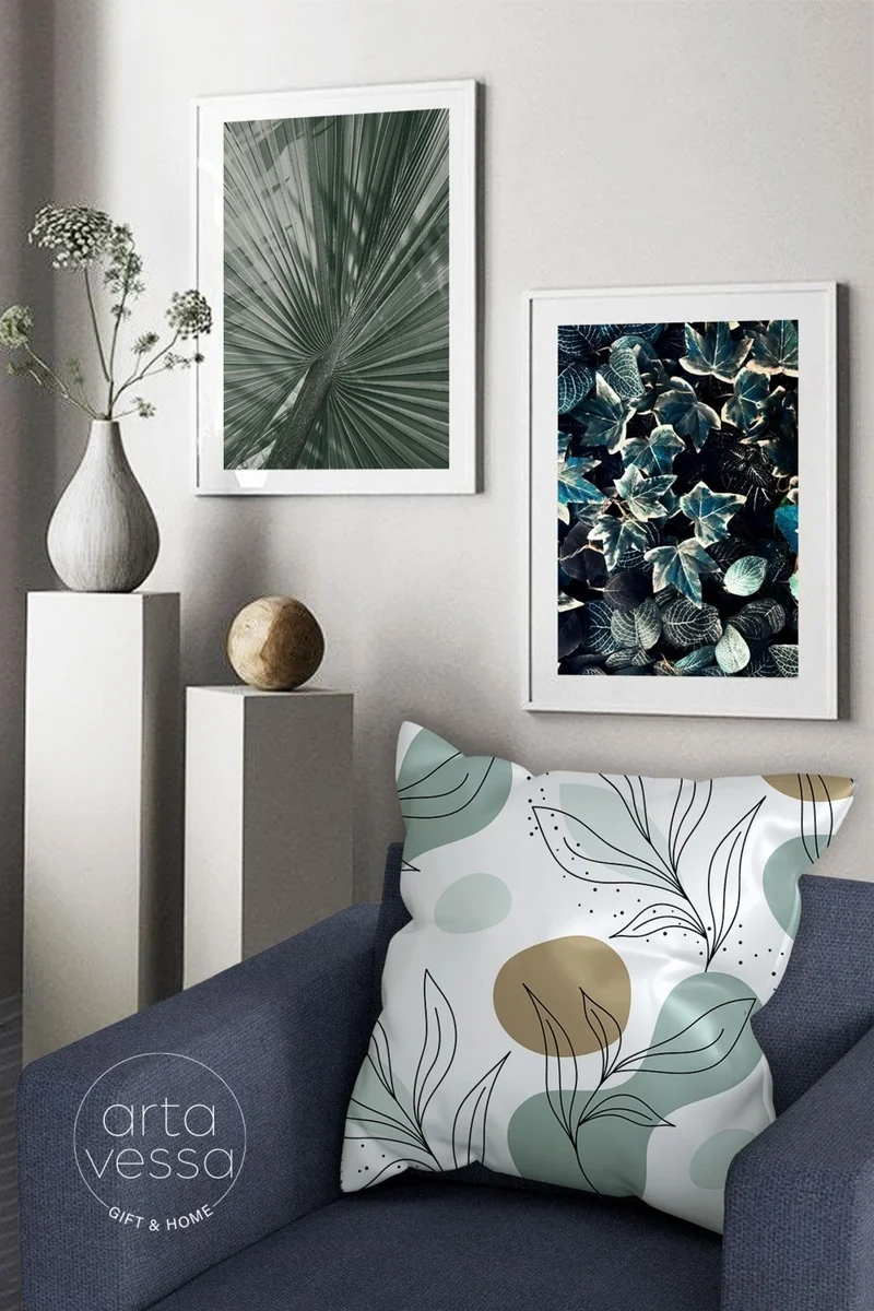 Artavessa Double Sided Digital Printed Decorative Faux Leather Throw Pillow Cover