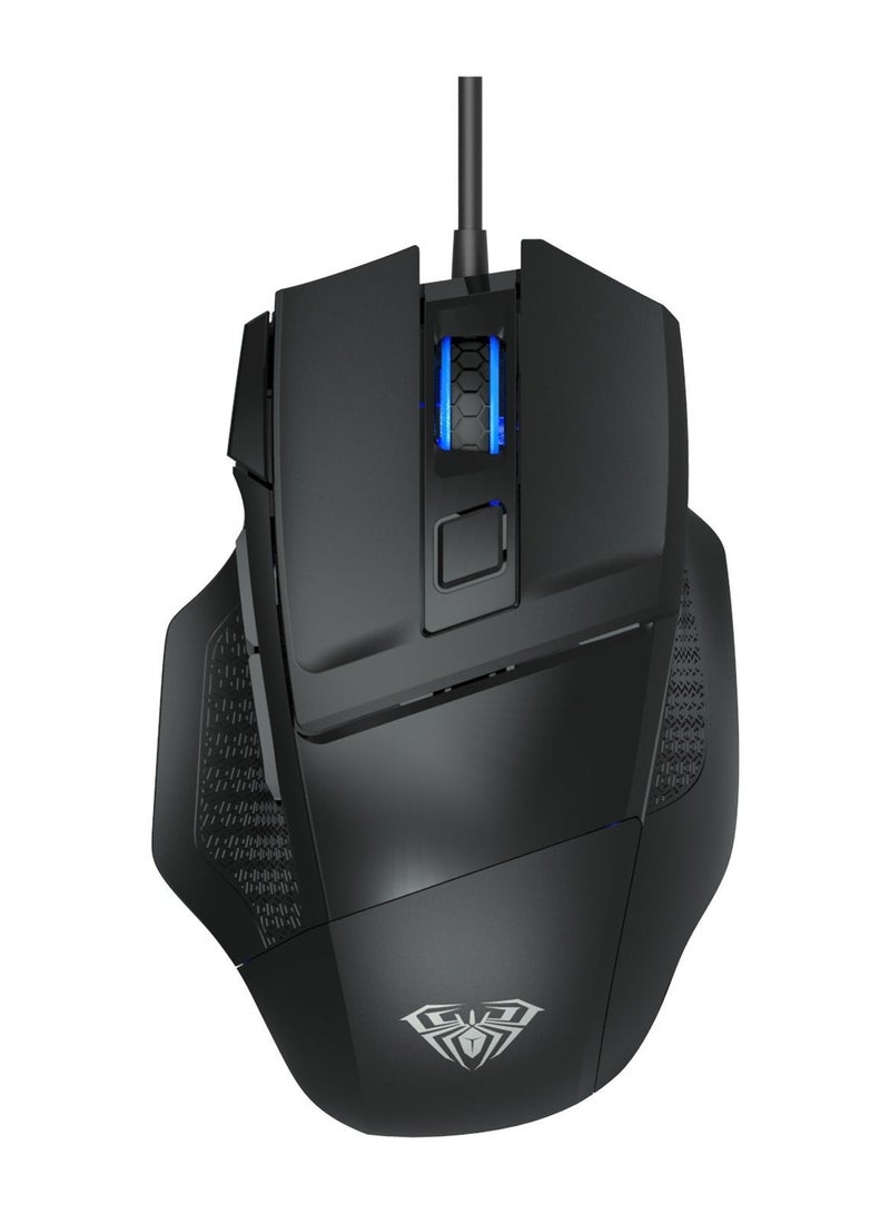 AULA S12 Optical Gaming Mouse – 4800 DPI, Programmable Side Buttons, Rainbow RGB Backlit, Wired USB for PC & Laptop - Image 2