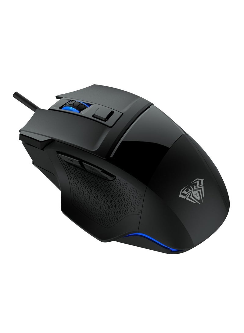 AULA S12 Optical Gaming Mouse – 4800 DPI, Programmable Side Buttons, Rainbow RGB Backlit, Wired USB for PC & Laptop - Image 3