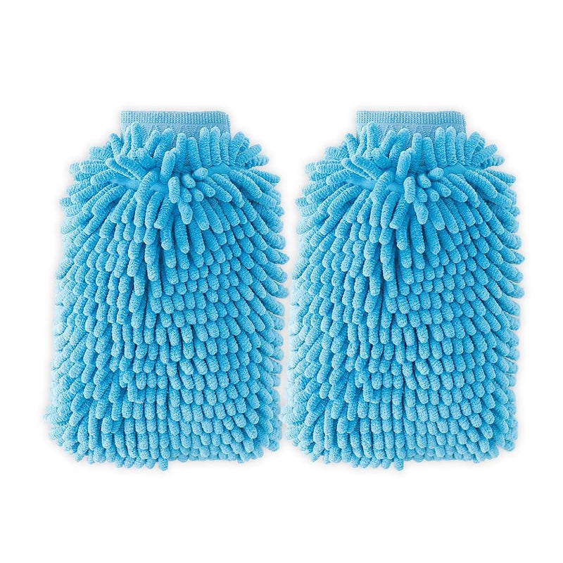 Kuber Industries Kuber Industries Gloves Microfiber Cleaning Gloves Chenille Mitts for Kitchen Hand Duster for Kitchen Hand Gloves for Car Double Sided Gloves SHXNEFSST2 Pack of 2 Blue - Image 5