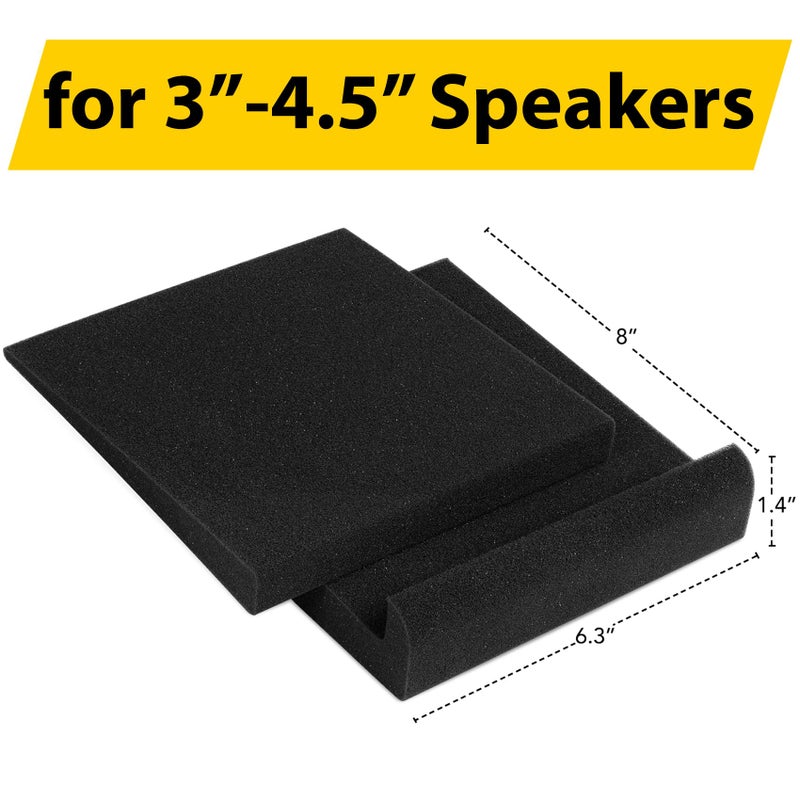 Sound Addicted - Studio Monitor Isolation Pads for 3-4.5 inches Small Speakers, Pair of 2 High Density Dampening Acoustic Stands Foam which Fits Most Bookshelf’s and Desktops | SMPad 4 - Image 2