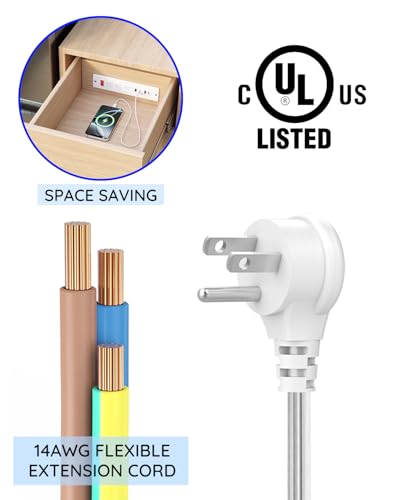 JACEPFY Drawer Outlet with USB C PD20W Fast Charger Station, Recessed Outlet, Power Cable and Cord Management Arm for Cabinets (White) - Image 5