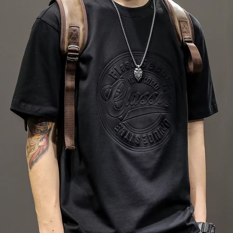 Short Sleeve Men'S Fashion Brand Ins Hong Kong Style Men'S T-Shirt Summer T-Shirt Clothes 2023 New Fashion Men'S Short Sleeve - Image 3