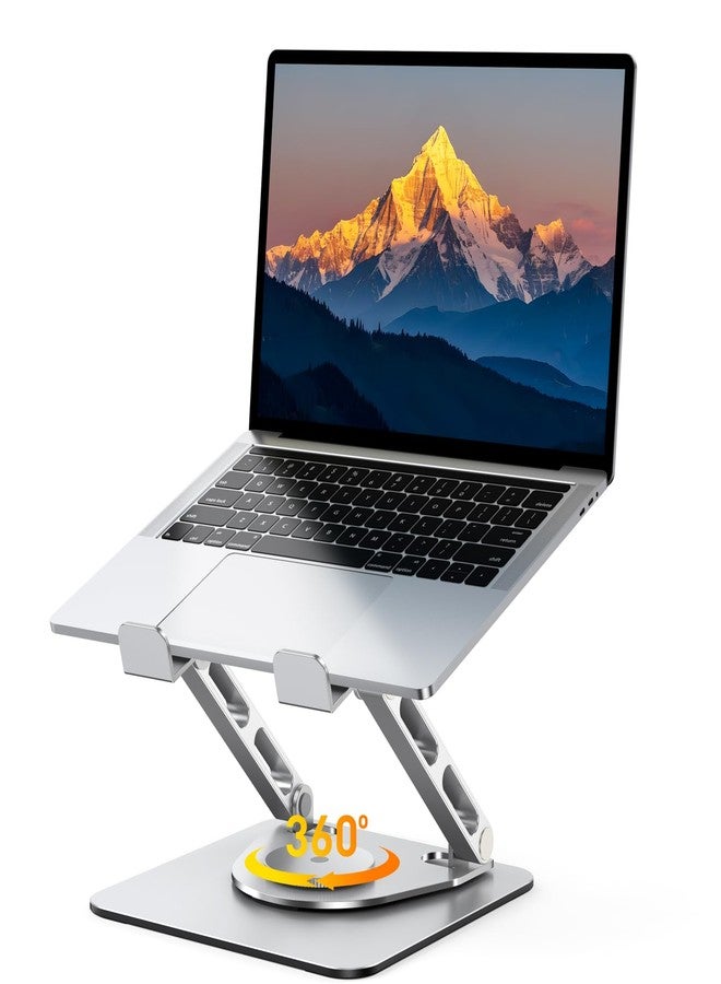 RIWUCT 360° Rotatable Laptop Stand for Desk Adjustable Height, Ergonomic Laptop Riser Holder with Dual-bar Support, Portable Computer Notebook Stand for MacBook Air Pro, Dell XPS, HP (10-16") - Image 1