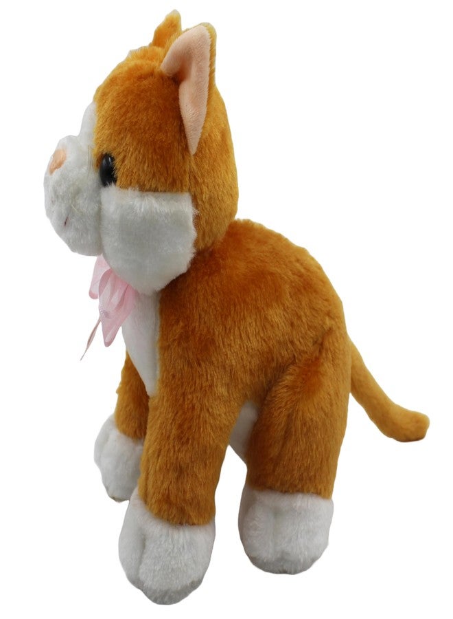 Tickles Cute Cat Soft Stuffed Plush Animal Toy for Kids Birthday Gifts (Color: Orange Size: 20 cm) - Image 3