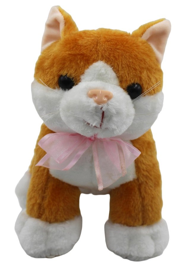 Tickles Cute Cat Soft Stuffed Plush Animal Toy for Kids Birthday Gifts (Color: Orange Size: 20 cm) - Image 1