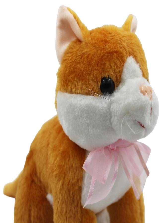 Tickles Cute Cat Soft Stuffed Plush Animal Toy for Kids Birthday Gifts (Color: Orange Size: 20 cm) - Image 4