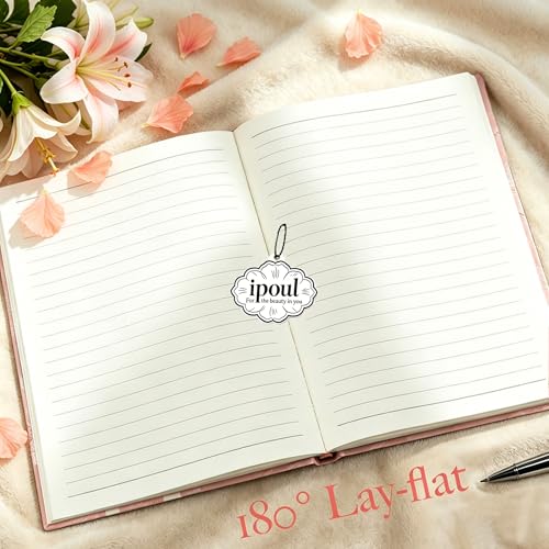 ipoul Flower Notebook, Hardcover, Lay Flat, A5, 6x8, Wide Ruled Pages, Writing Journal for Women, Pretty Notebook, Recipe Journal, Garden Journal, Gratitude Journal, Lily Gifts, Green - Image 5