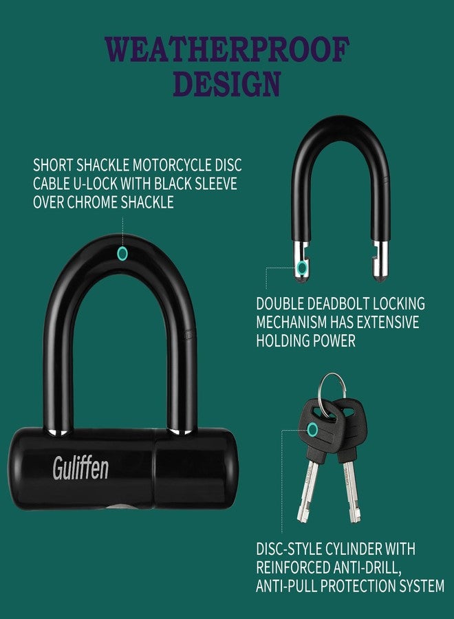 Guliffen Bike U Lock with Cable, 15 ft Security Cable with Loops,Heavy Duty Anti-Theft Chain and Lock for Motorcycles,Bike,Gates,Outdoor Furniture - Image 3
