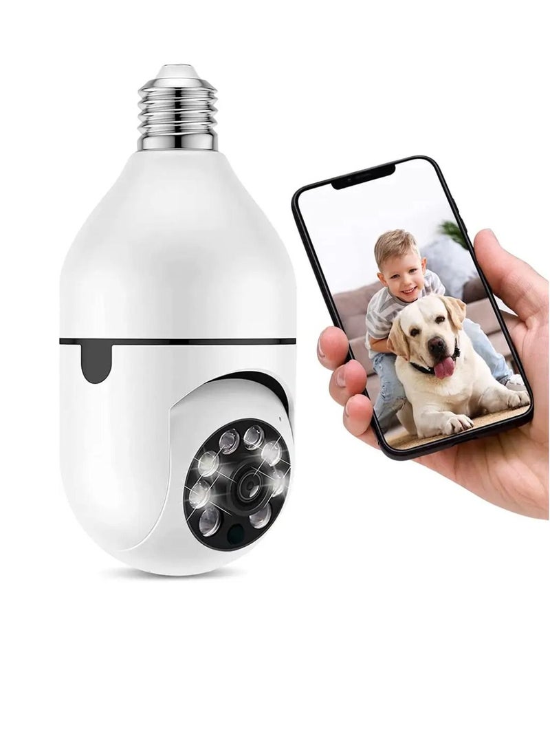 DIGI CORE - 2 Pcs 1080P Security Camera Wi-Fi Light Bulb Camera Pan Tilt Surveillance CCTV Camera With Voice Intercom Motion Detection And Alerts Remote View Night Vision For Indoor Outdoor Use - Image 1