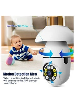 DIGI CORE 2 Pcs 1080P Security Camera Wi-Fi Light Bulb Camera Pan Tilt Surveillance CCTV Camera With Voice Intercom Motion Detection And Alerts Remote View Night Vision For Indoor Outdoor Use  - Image 5