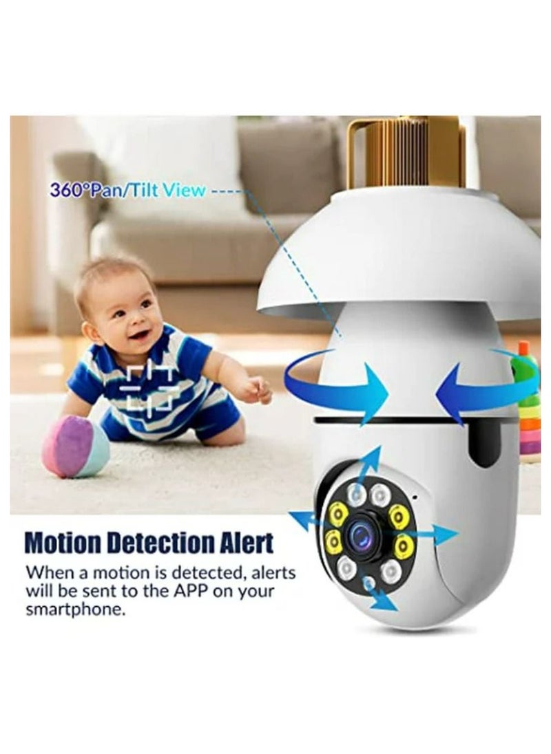 DIGI CORE - 2 Pcs 1080P Security Camera Wi-Fi Light Bulb Camera Pan Tilt Surveillance CCTV Camera With Voice Intercom Motion Detection And Alerts Remote View Night Vision For Indoor Outdoor Use - Image 1