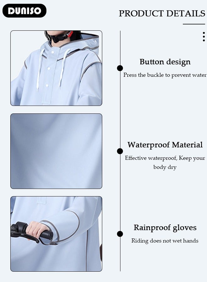 DUNISO Adult Rain Coat, Emergency Rain Coats for Women with Hood and Drawstring, Reusable Outdoor Waterproof Thick Rain Ponchos for Adults, Portable EVA One-piece Rain Jacket Ponchos Adult for Family Fishing Travel  - Image 2