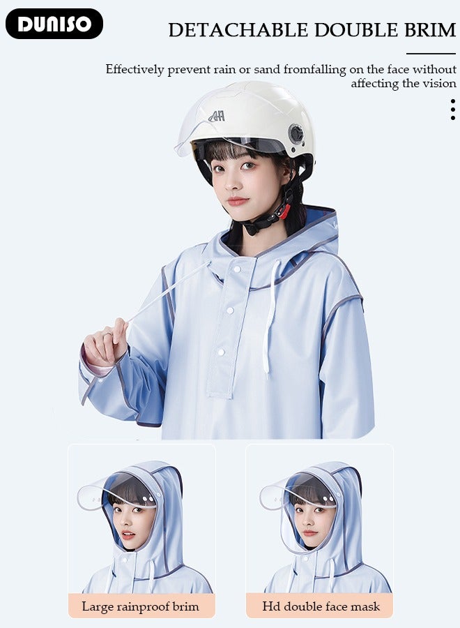 DUNISO Adult Rain Coat, Emergency Rain Coats for Women with Hood and Drawstring, Reusable Outdoor Waterproof Thick Rain Ponchos for Adults, Portable EVA One-piece Rain Jacket Ponchos Adult for Family Fishing Travel  - Image 5