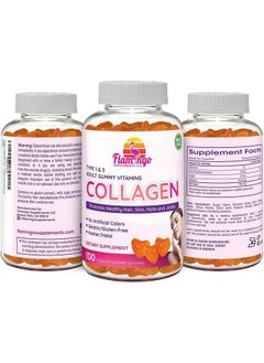 Flamingo Supplements Hydrolyzed Collagen Gummies Type I & Iii; Kosher & Halal No Gelatin Non Gmo; Strengthen Hair Skin Nails & Joint Care; Orange Flavor; 100 Count  - Image 5