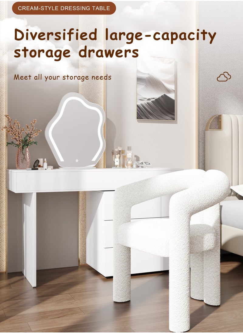 Bedroom Set Adjustable Dressing Table With Mirror Wooden Make Up Table With Led Light