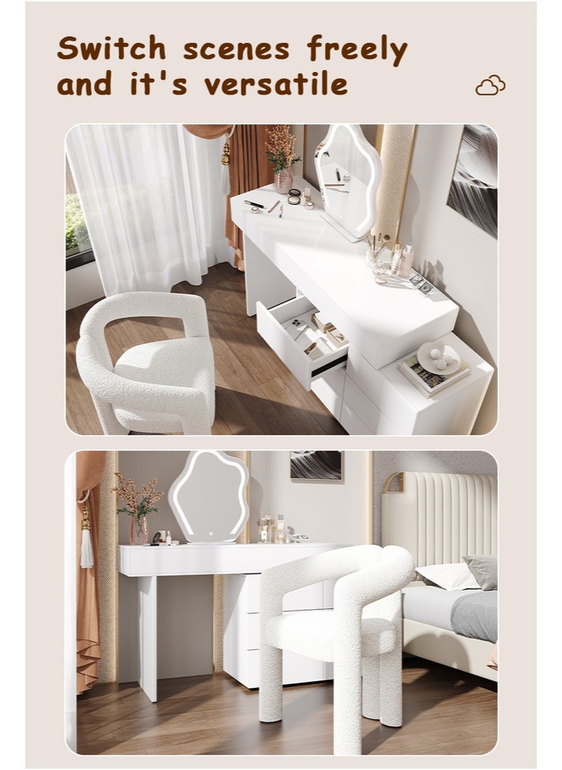 Bedroom Set Adjustable Dressing Table With Mirror Wooden Make Up Table With Led Light