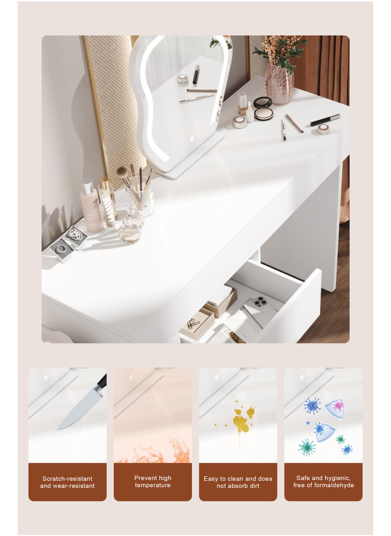 Bedroom Set Adjustable Dressing Table With Mirror Wooden Make Up Table With Led Light
