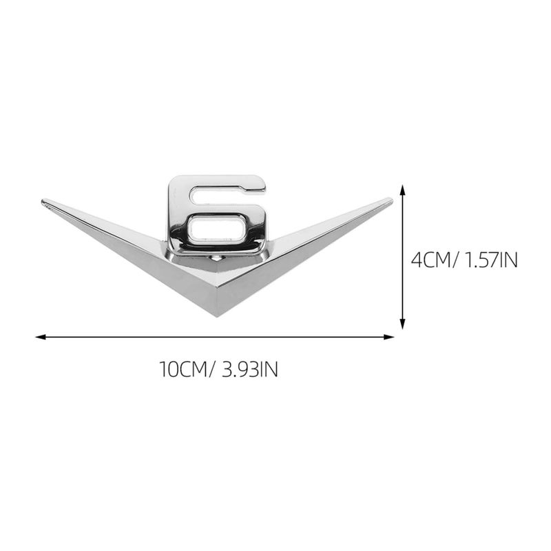 Silver Metal Car Badge Stickers 3D Large Displacement Emblems 2PCS for Vehicle Tail Body Decoration - Image 3