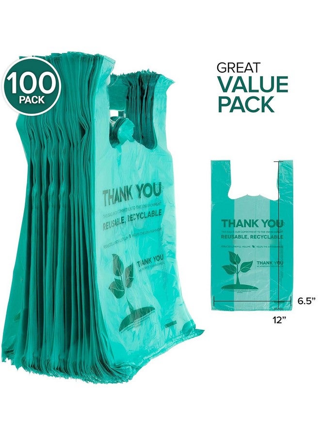 Stock Your Home Stock Your Home Eco Grocery Bags (100 Count) Grocery Bags - Reusable Supermarket Thank You Shopping Bags, Recyclable T Shirt Bags, Small Trash Can Bags - Image 1