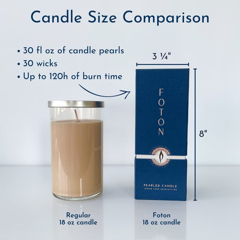 Foton Pearled Candle 18 Oz - Misty Monte Sandalwood Jasmine Scented Non Toxic Luxury Long Lasting Powder Candles up to 120 Hours - Refillable Candle Sand with 30 Wicks for Candle Making - Image 5