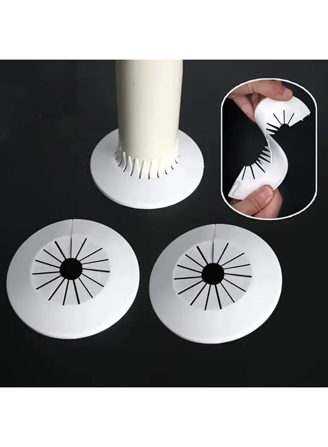 PVC Pipe Hole Covers 6pcs Black White Spiral Snap On Decorative Cable Covers - Image 1
