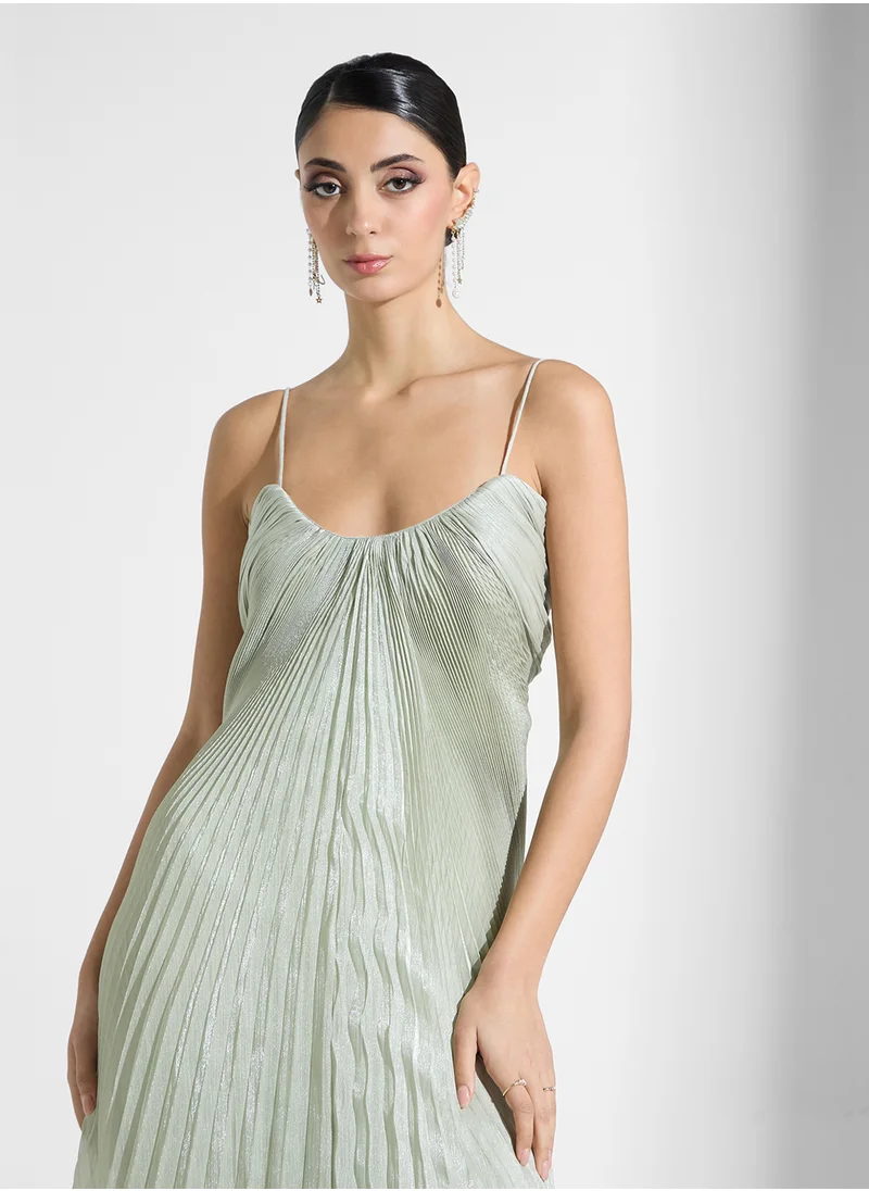 نمشي x Drapped Dress With Crystal Straps