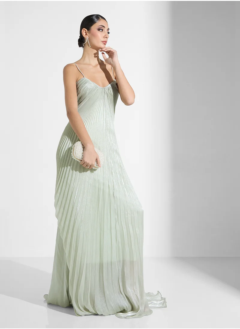 نمشي x Drapped Dress With Crystal Straps