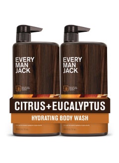 Every Man Jack Nourishing Citrus  Eucalyptus Mens Body Wash for All Skin Types  Naturally Derived Ingredients  Cleanse and Hydrate Skin with Coconut and Glycerin  24 Fl Oz 2 Pack