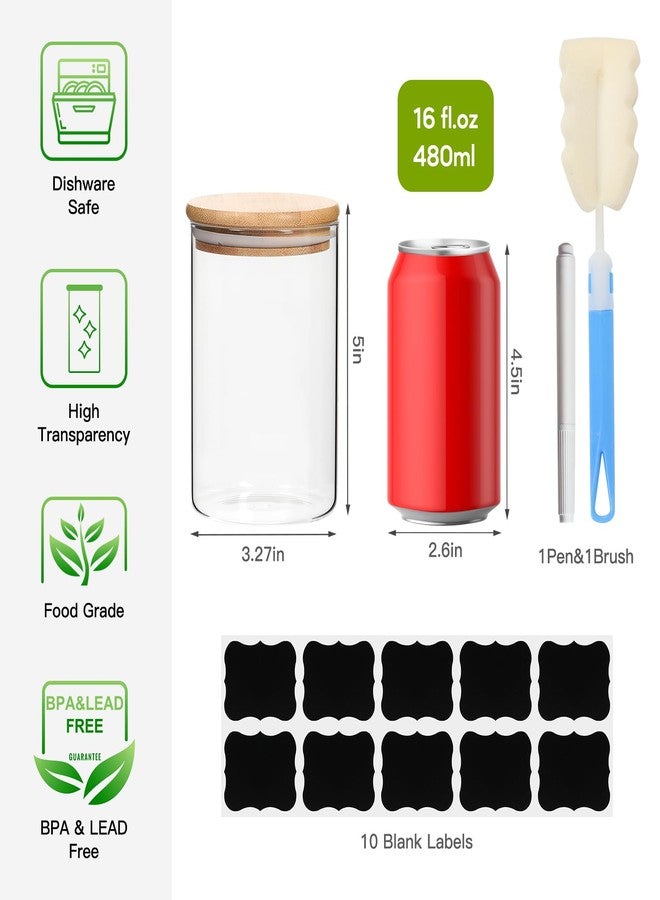 STARSIDE 16 oz Glass Food Storage Containers with Bamboo Lid, Set of 9 Spice Jars, Pantry Storage Containers, Borosilicate Glass Canisters - Image 4