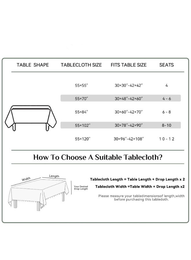 مفرش طاولة ربيعي منقوش، مفرش طاولة ثقيل الوزن من الكتان القطني بنقشة مربعات بوهو مع شرابة، غطاء طاولة منقوش بنقشة الجاموس مقاوم للتجاعيد لتناول الطعام والحفلات والأنشطة الخارجية، 55 × 70 بوصة، لون أخضر فاتح - Image 4