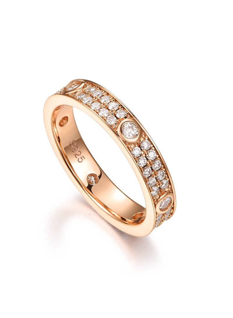 QUAINT Rose Gold Full Moissanite Eternity Ring  - Image 1