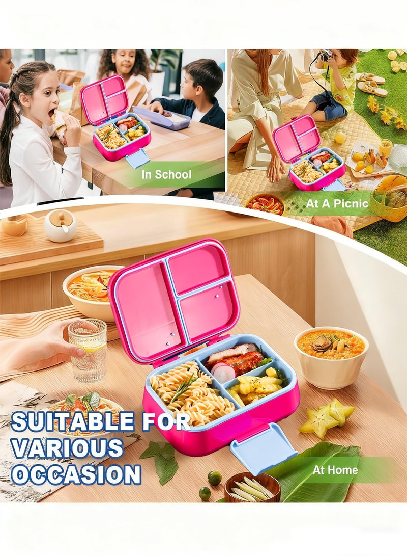 CUBEXELL Bento Box For Kids,Adult Lunch Box,Containers For Adults Men Women With 3 Compartments,Lunchable Food Container With Utensils, Sauce Jar, Microwave & Dishwasher Safe - Image 2