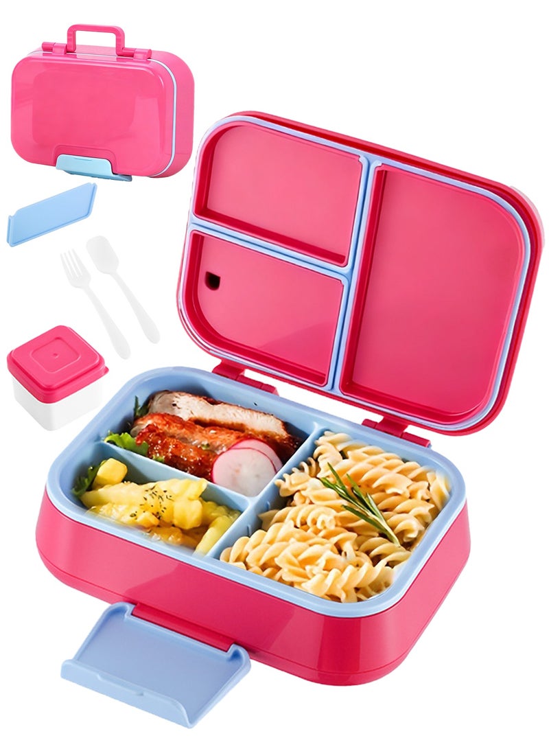 CUBEXELL Bento Box For Kids,Adult Lunch Box,Containers For Adults Men Women With 3 Compartments,Lunchable Food Container With Utensils, Sauce Jar, Microwave & Dishwasher Safe - Image 1