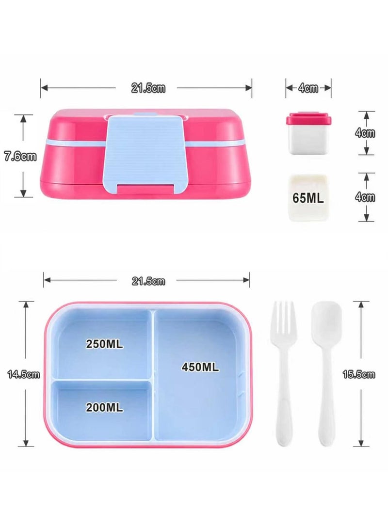 CUBEXELL Bento Box For Kids,Adult Lunch Box,Containers For Adults Men Women With 3 Compartments,Lunchable Food Container With Utensils, Sauce Jar, Microwave & Dishwasher Safe - Image 3