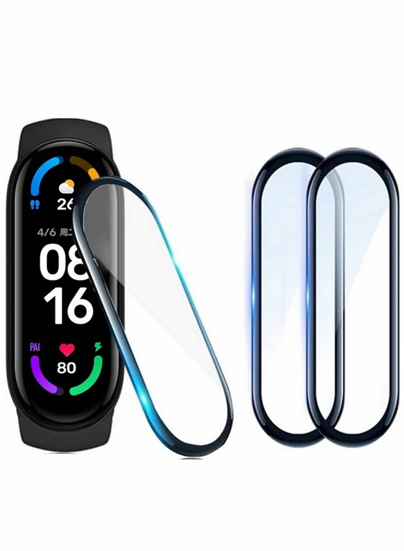 3-Pack 3D Full Cover HD Screen Protector for Xiaomi Mi Band 6 - Clear Protective Film - Image 1