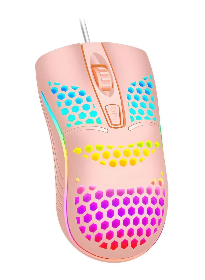 HP S600 Wired Gaming Mouse, 1600 DPI, 4 Buttons, Ergonomic Design - PINK  - Image 1