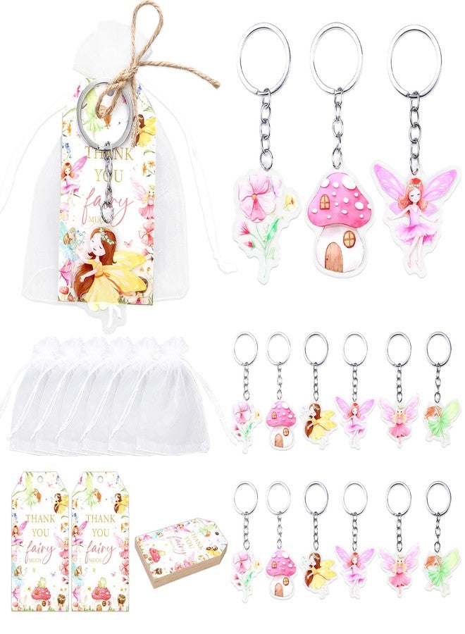 Serencatcher Fairy Birthday Party Favors, 72Pcs Fairy Baby Shower Party Favor Includes Keychain Thank You Tags for Fairy Theme Baby Shower Birthday Party Bridal Shower Wedding Bachelorette - Image 1