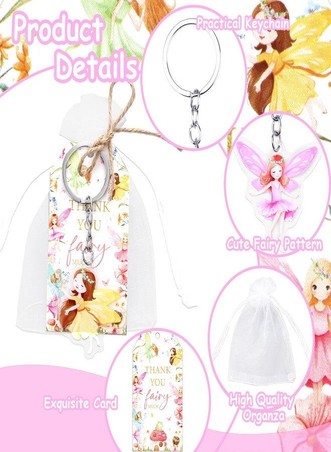 Serencatcher Fairy Birthday Party Favors, 72Pcs Fairy Baby Shower Party Favor Includes Keychain Thank You Tags for Fairy Theme Baby Shower Birthday Party Bridal Shower Wedding Bachelorette - Image 4