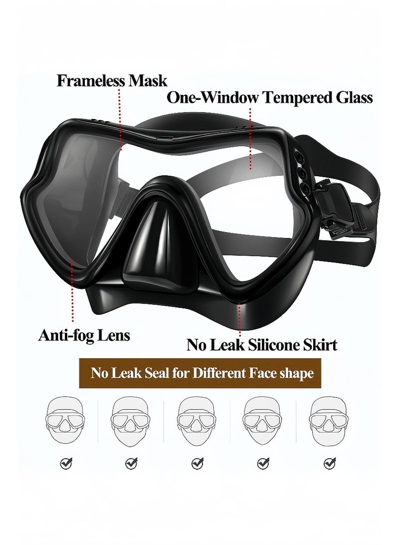 كيبي قناع الغوص بنظام التنفس الجاف الأحدث، قابل للطي بزاوية 180 درجة، نظارات غوص بانورامية بزجاج مقوّى مقاوم للضباب والتسرب، معدات غوص للبالغين والشباب. - Image 4