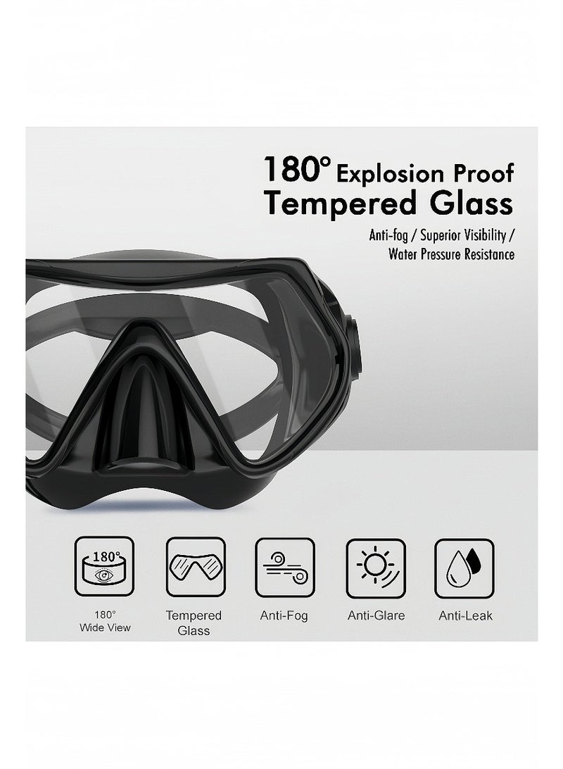 كيبي قناع الغوص بنظام التنفس الجاف الأحدث، قابل للطي بزاوية 180 درجة، نظارات غوص بانورامية بزجاج مقوّى مقاوم للضباب والتسرب، معدات غوص للبالغين والشباب. - Image 2