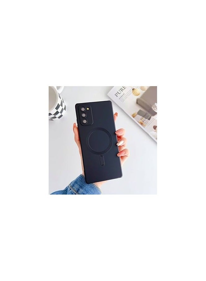 Luxury Silicone Magnetic Case for Samsung Galaxy S20 FE Wireless Charging Protective Shockproof Back Cover, Black