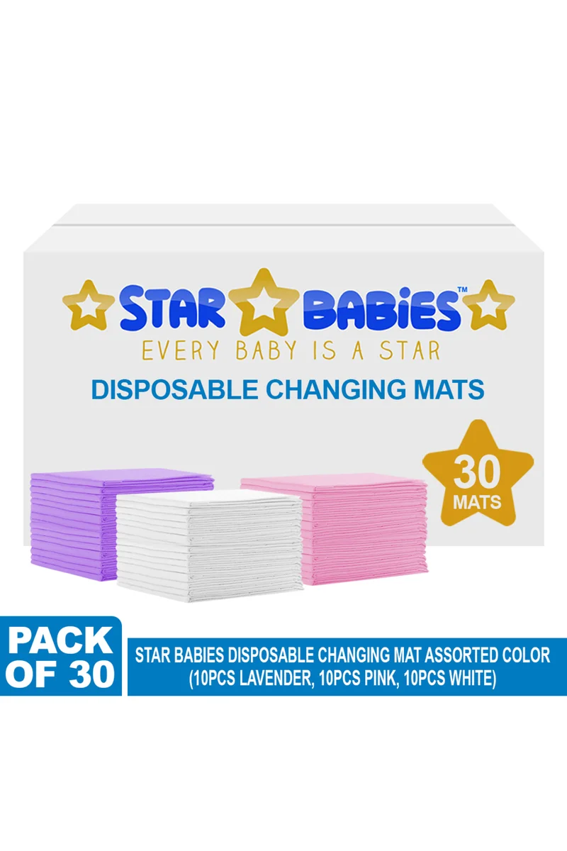 STAR BABiES Star Babies - Disposable Changing mats (45x60cm) Large - Color May Vary - 30 pcs